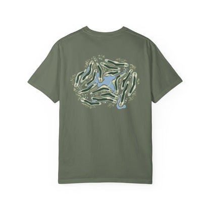 Golf "Whispering Pines" Course | Comfort Colors® | Golf Course Map Graphic Tee