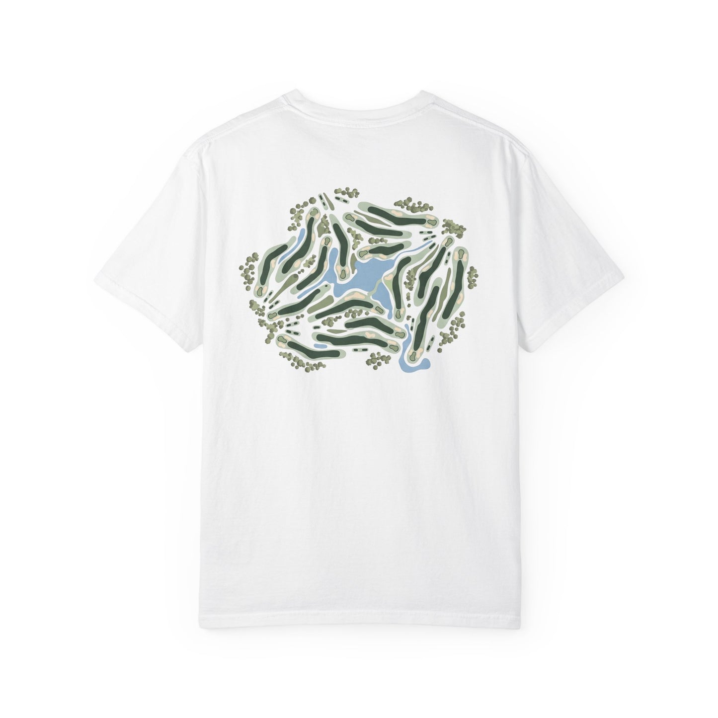 Golf "Whispering Pines" Course | Comfort Colors® | Golf Course Map Graphic Tee
