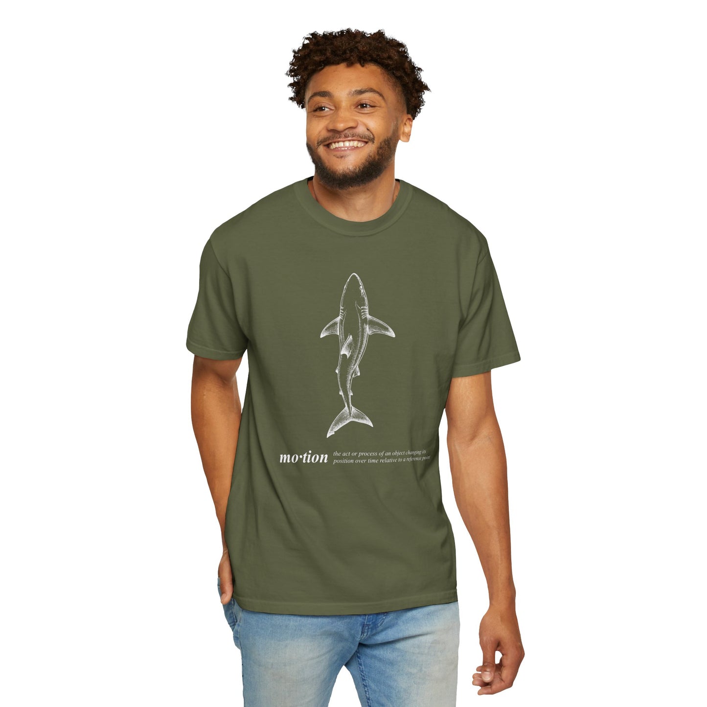 Motion Shark Graphic Tee — Comfort Colors® Illustration T-Shirt